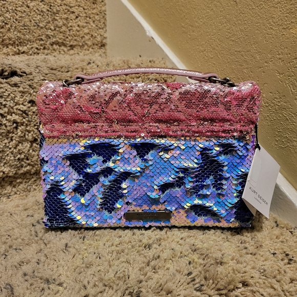 NWT Kurt Geiger Medium Kensington Multi Color Sequin Bag Purse - Picture 7 of 16